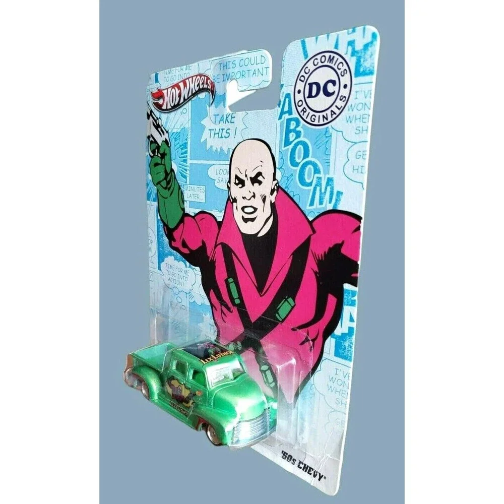 2011 Hot Wheels '50s CHEVY LEX LUTHOR Green Nostalgia: DC Comics Moon Dish 1:64